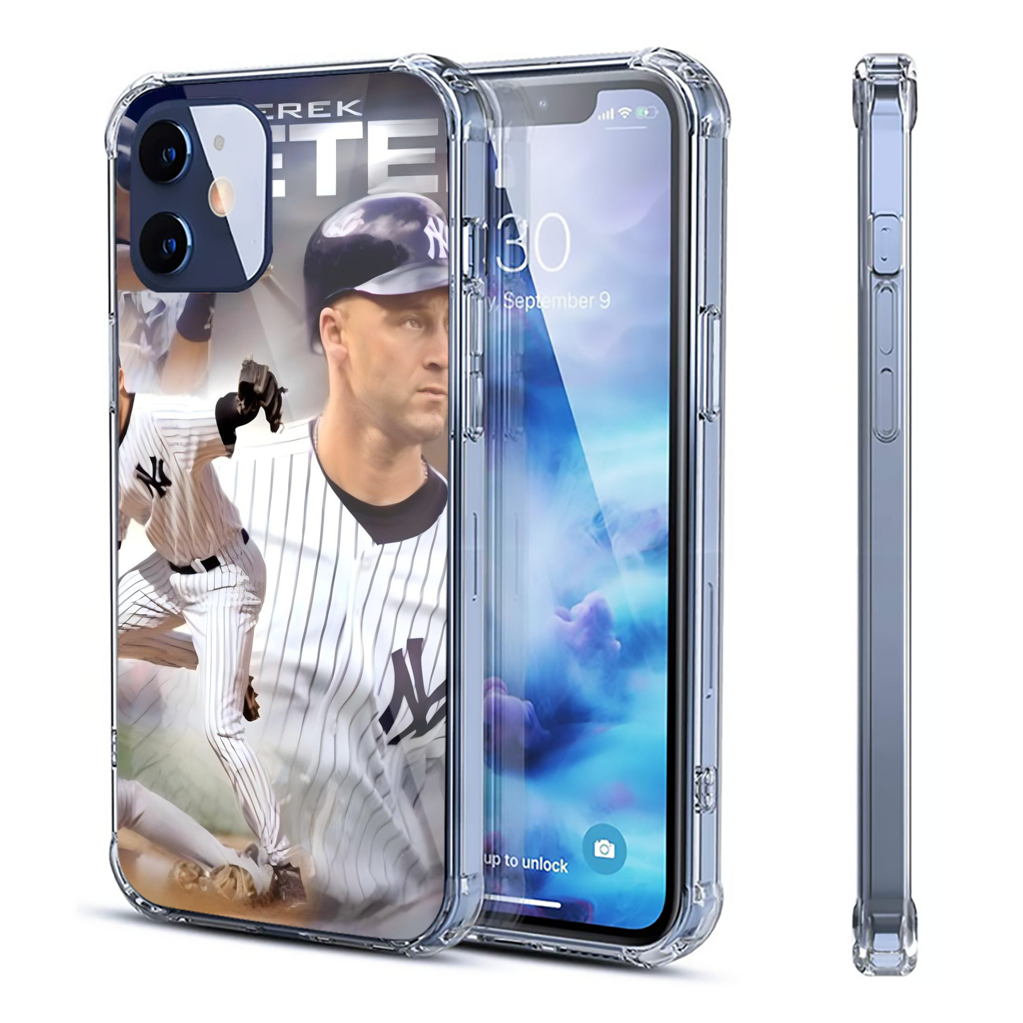 Derek Jeter 60 Clear IPhone 12 Case – Soft TPU With UV Print – Enhanced Drop Protection, Precise Fit, Anti-Fingerprint, Customizable Design, Scratch-Resistant, Yellow-Resistant